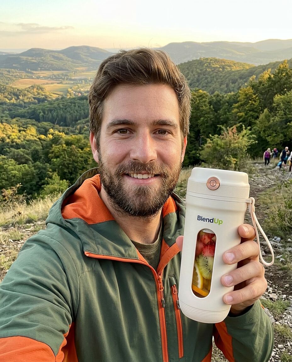 Tamás a BlendUp shakerrel